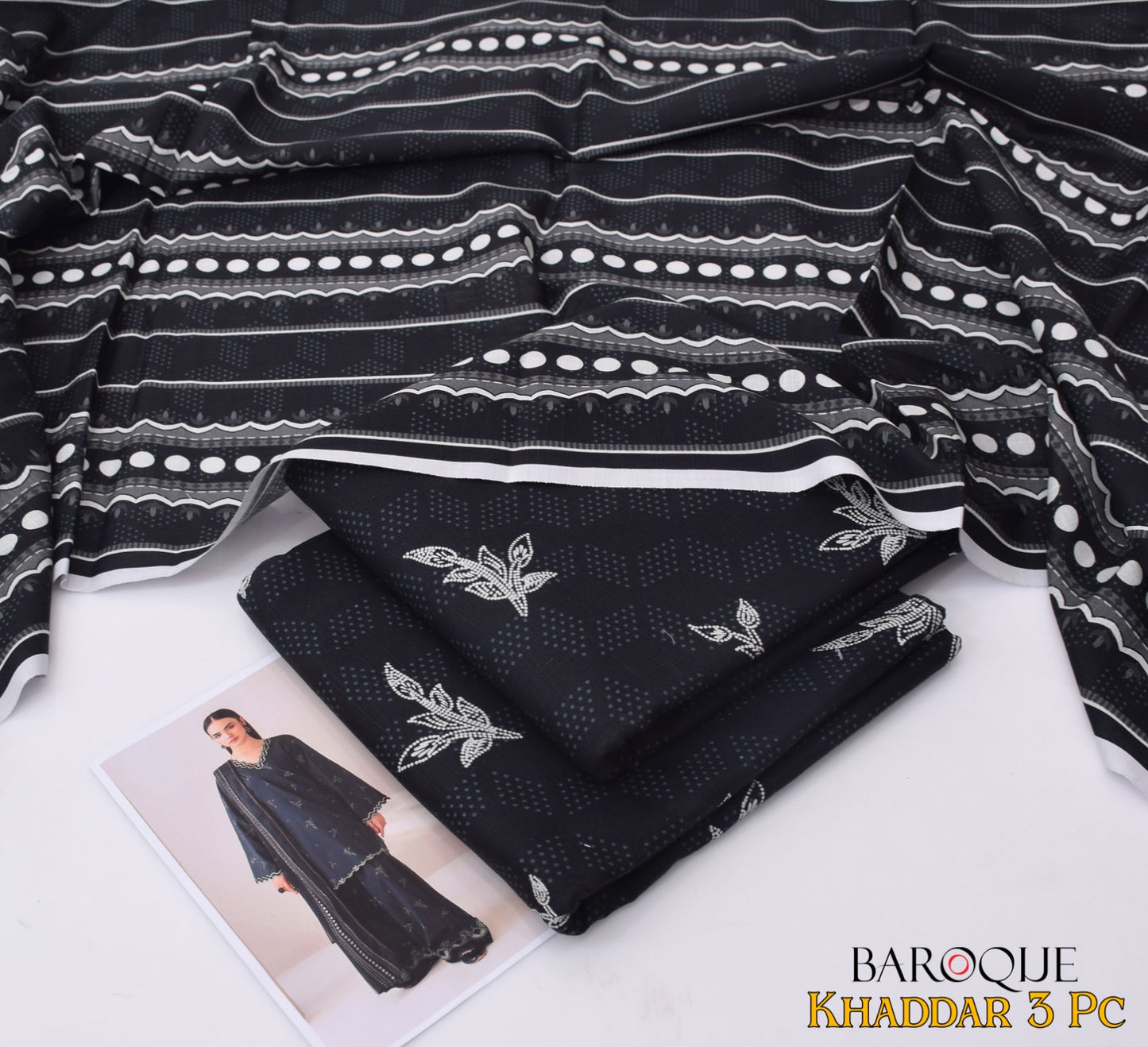 Baroque Women's Unstitched Printed Khaddar Winter Suit