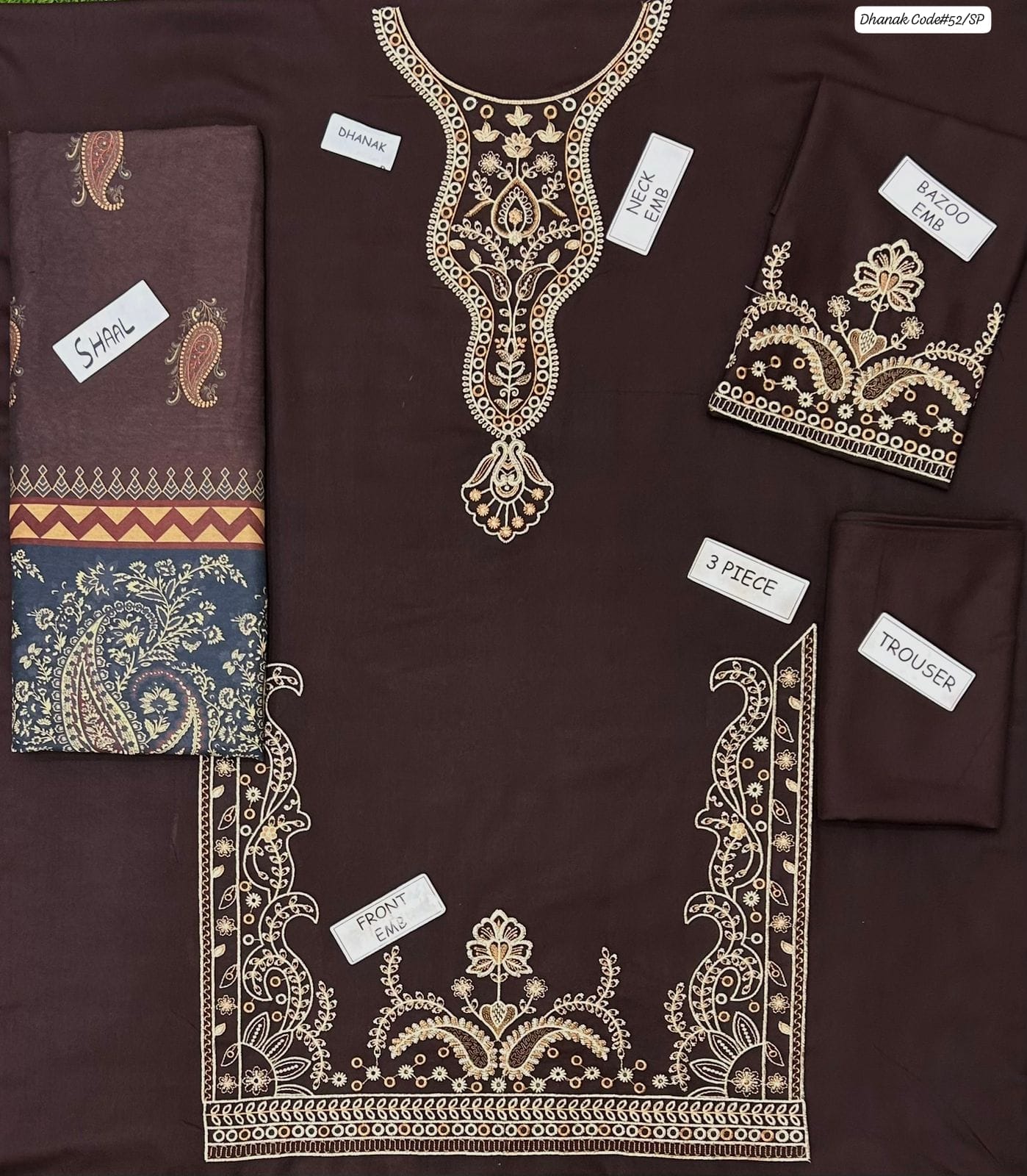 Sapphire Women's Unstitched Embroidered Dhanak Winter Suit