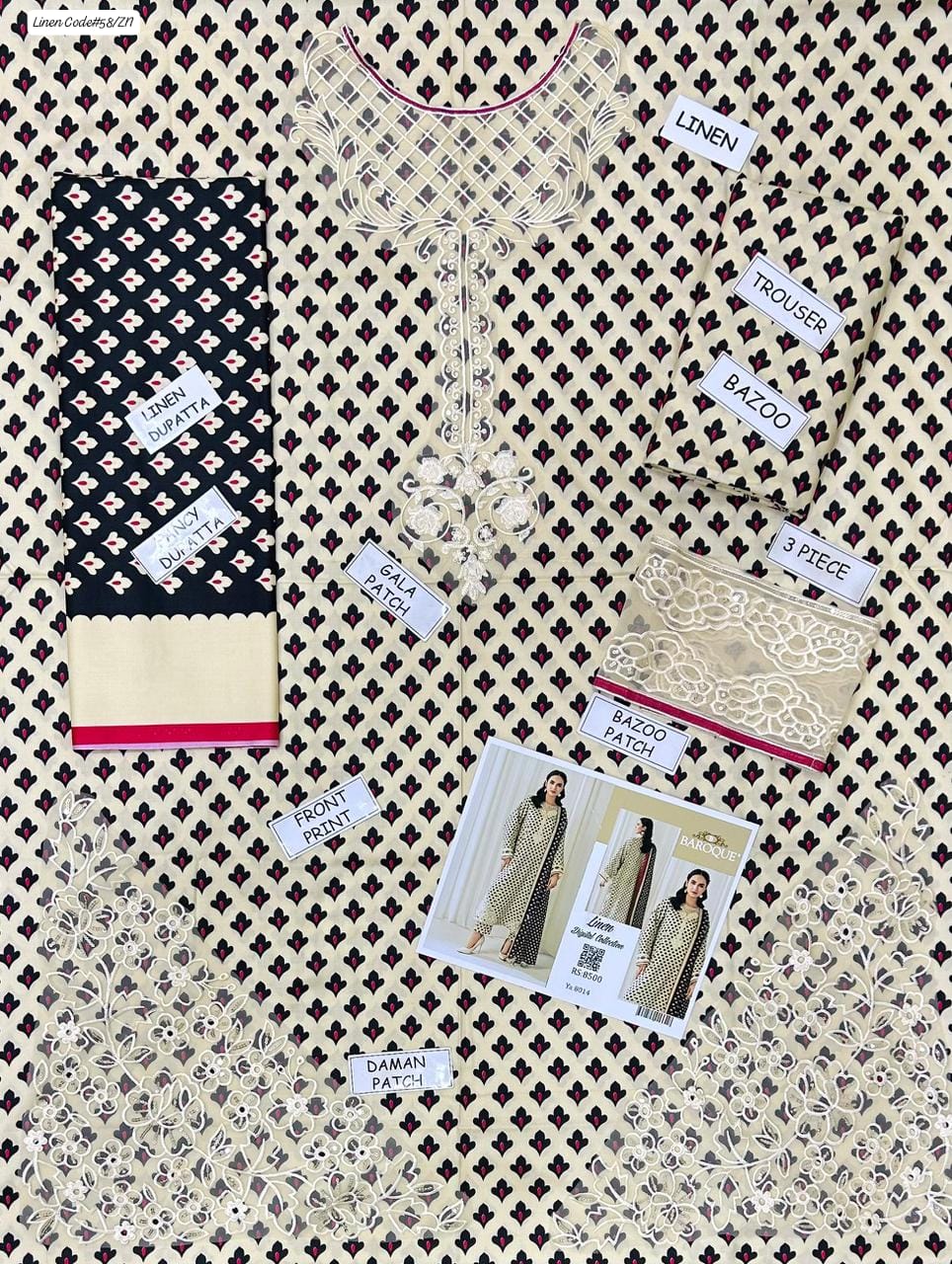 Baroque – Linen – 3-Piece
