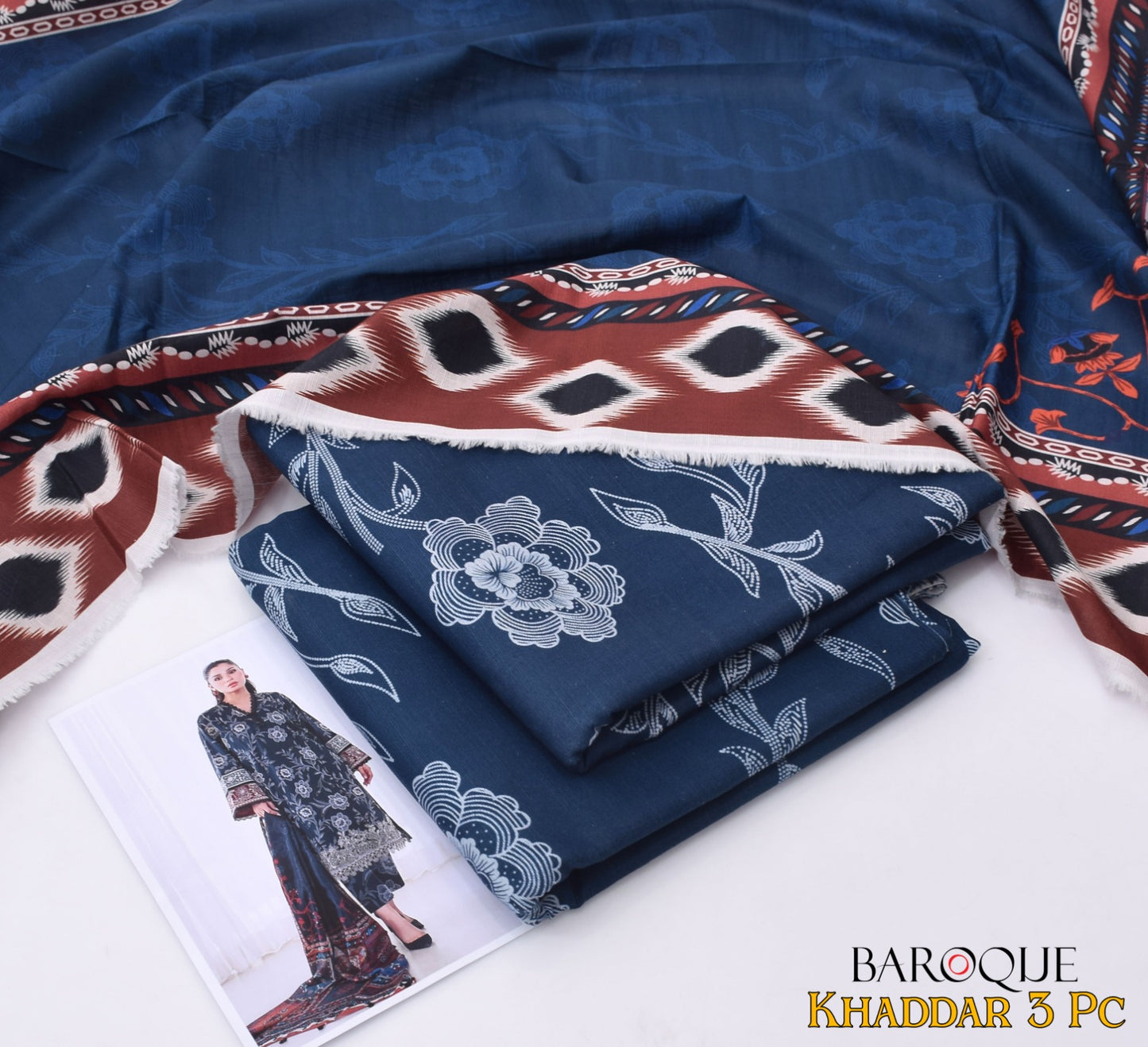 Baroque Women's Unstitched Printed Khaddar Winter Suit