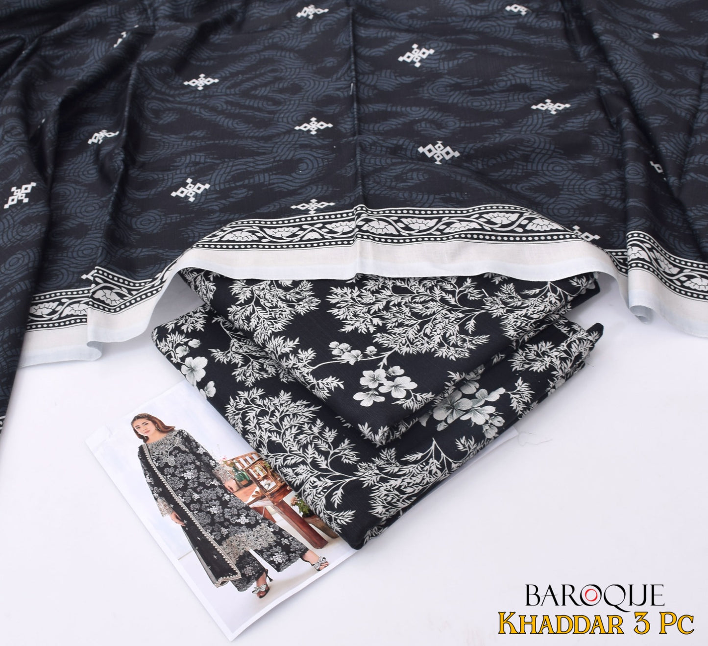 Baroque Women's Unstitched Printed Khaddar Winter Suit