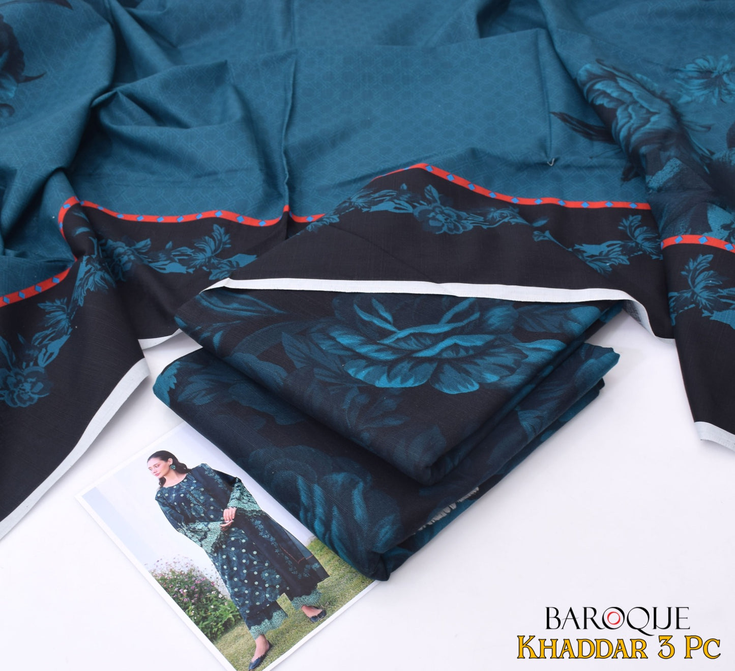 Baroque Women's Unstitched Printed Khaddar Winter Suit