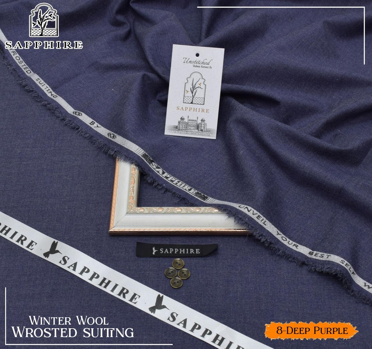 Sapphire Men's Unstitched Wool Winter Suit