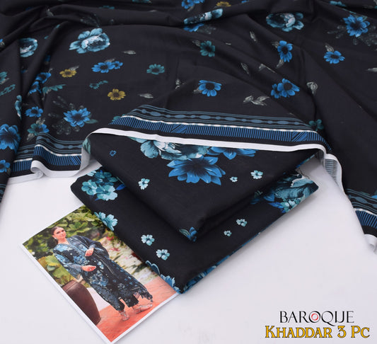 Baroque Women's Unstitched Printed Khaddar Winter Suit