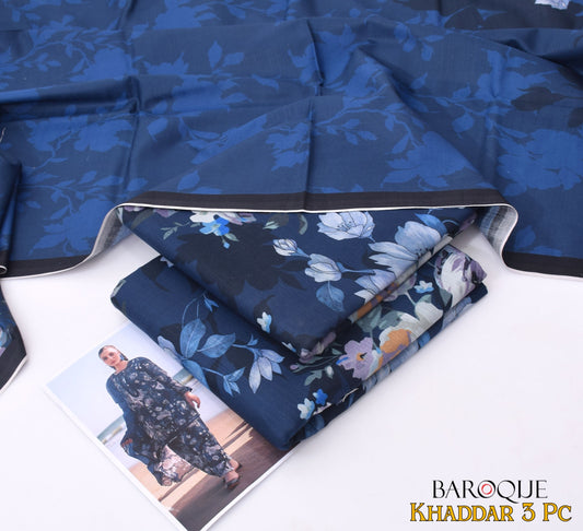 Baroque Women's Unstitched Printed Khaddar Winter Suit