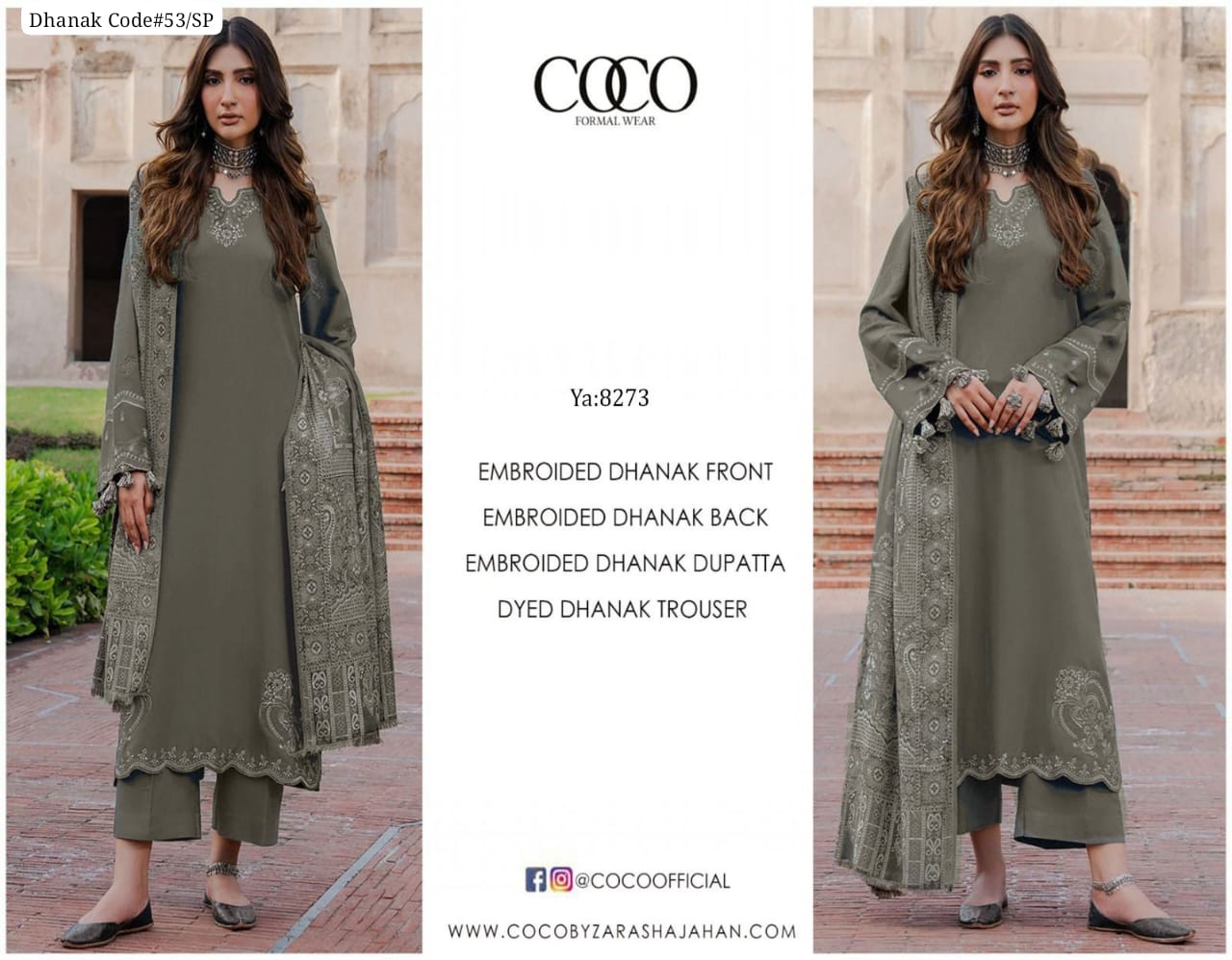 Coco Women's Unstitched Embroidered Dhanak Winter Suit