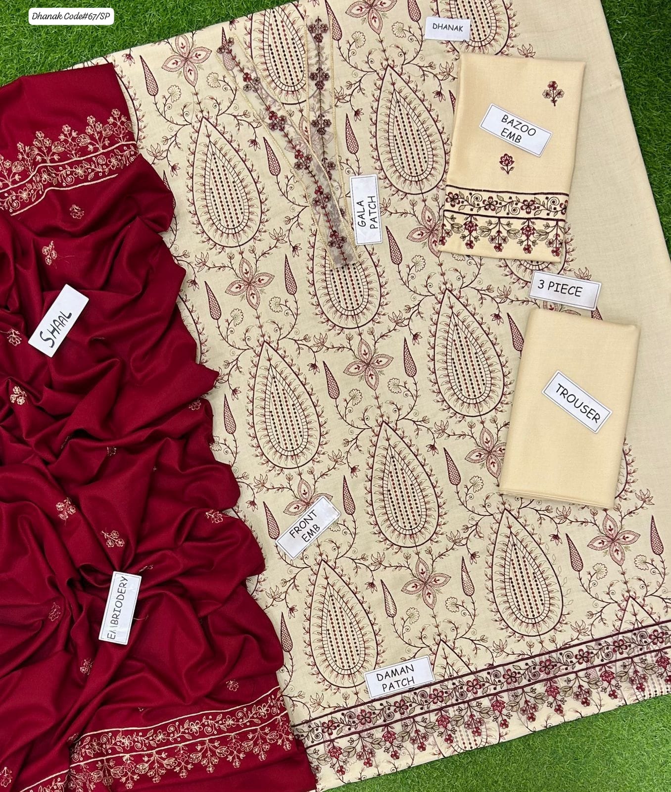 Zara Shahjahan Women's Unstitched Embroidered Dhanak Winter Suit