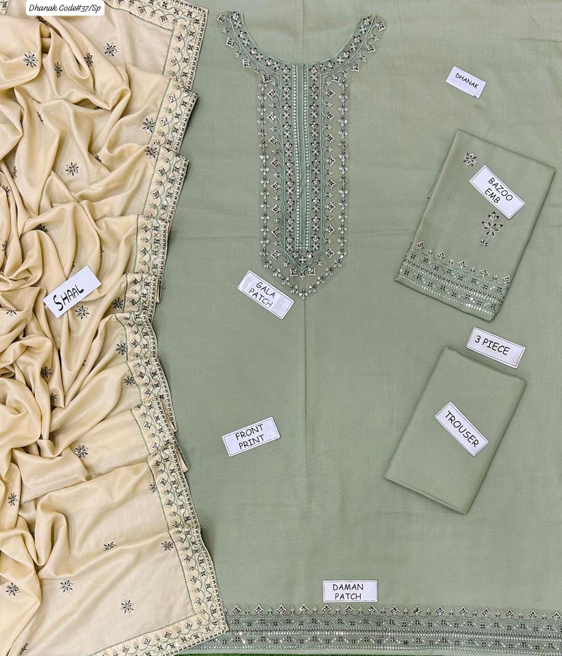 Zayniya Signature Collection Women's Unstitched Embroidered Dhanak Winter Suit