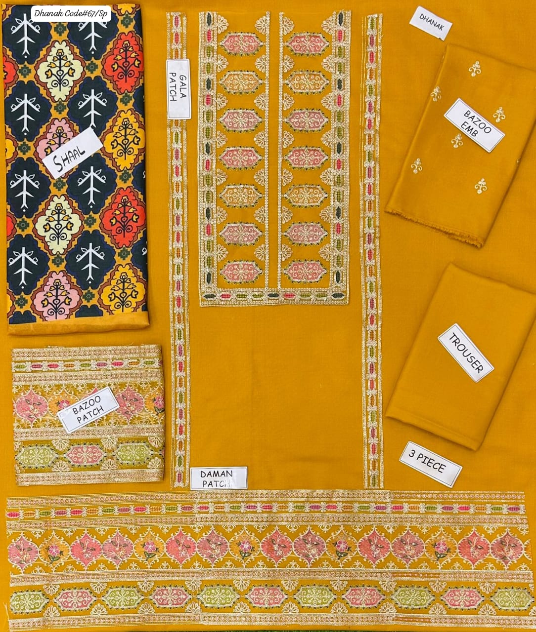 Aneela's Women's Unstitched Embroidered Dhanak Winter Suit