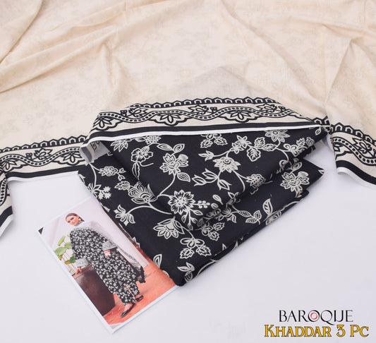 Baroque Women's Unstitched Printed Khaddar Winter Suit