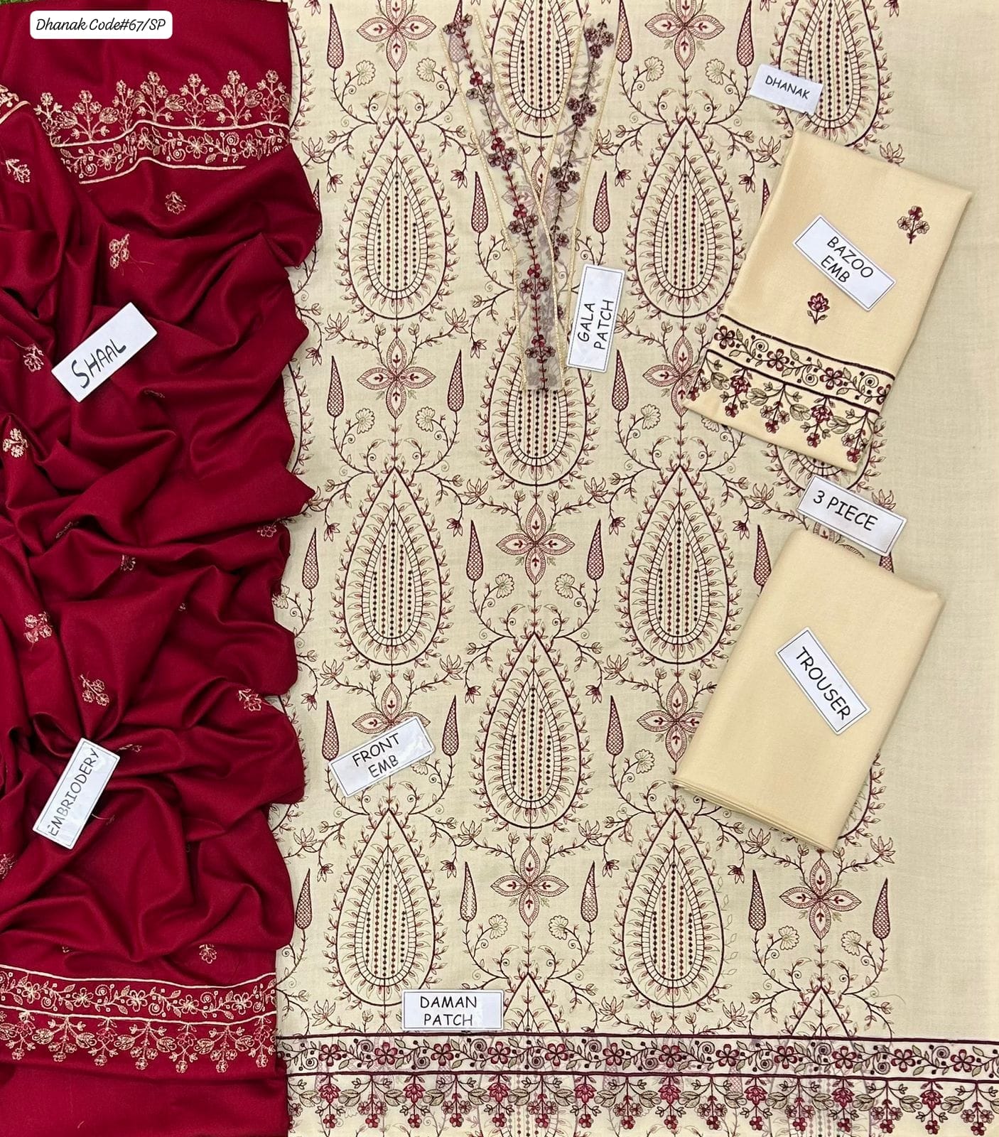 Zara Shahjahan Women's Unstitched Embroidered Dhanak Winter Suit