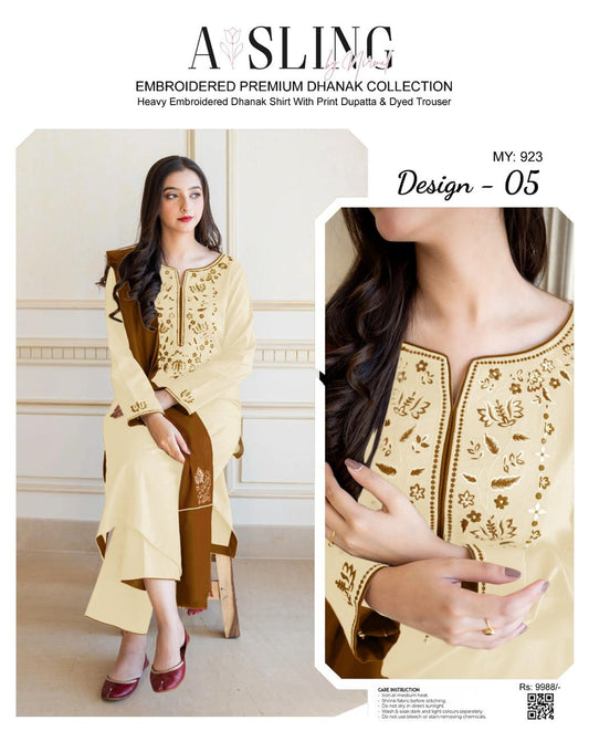 Aisling Women's Unstitched Embroidered Dhanak Winter Suit