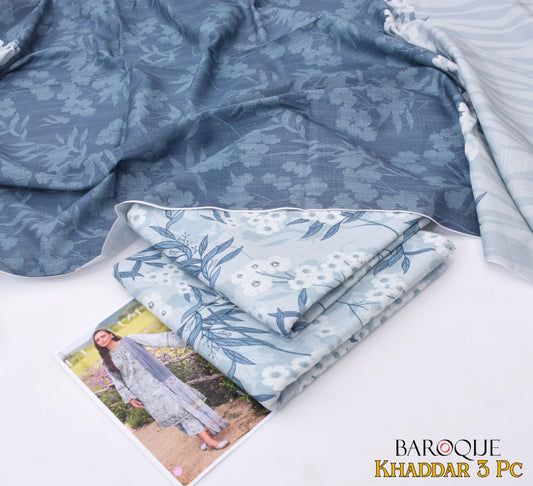 Baroque Women's Unstitched Printed Khaddar Winter Suit