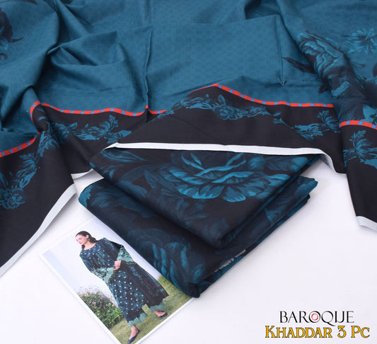 Baroque Women's Unstitched Printed Khaddar Winter Suit